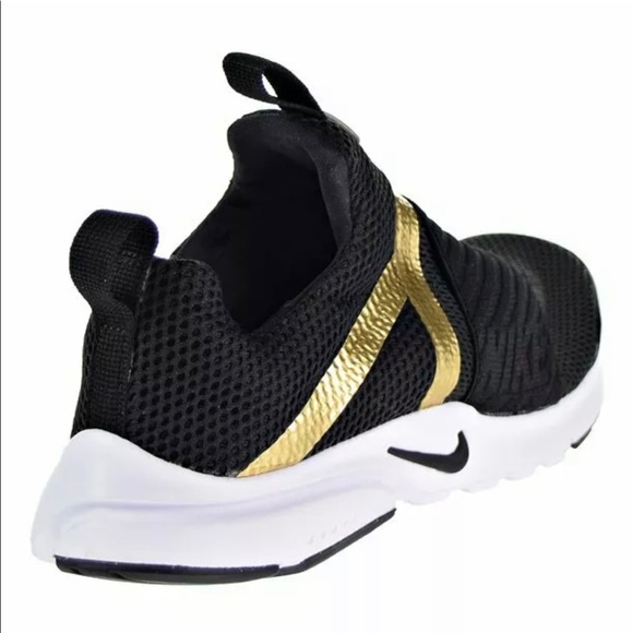 Nike Presto Extreme GS Sizes Women's Black Metallic Gold 870022 006 - Picture 5 of 7